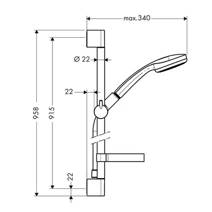 Душевой гарнитур, со штангой 90 см и мыльницей Hansgrohe Croma (цвет - хром), 1 вид струи (27724000) фото 2 Aquada.com.ua Душевой гарнитур, со штангой 90 см и мыльницей Hansgrohe Croma (цвет - хром), 1 вид струи (27724000) фото 2 Aquada.com.ua