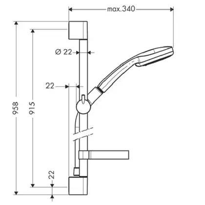 Душевой гарнитур Hansgrohe Croma 100 Multi/UnicaC (27774000) фото 2 Aquada.com.ua Душевой гарнитур Hansgrohe Croma 100 Multi/UnicaC (27774000) фото 2 Aquada.com.ua