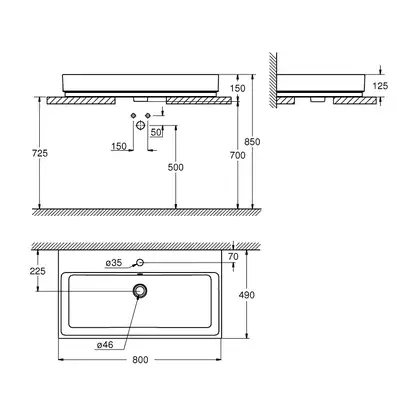 Раковина накладная на столешницу Grohe Cube Ceramic 80 х 49 см (3947600H) фото 2 Aquada.com.ua Раковина накладная на столешницу Grohe Cube Ceramic 80 х 49 см (3947600H) фото 2 Aquada.com.ua