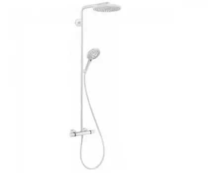 Душевая система с термостатом Hansgrohe Raindance Select S Showerpipe 240 1jet PowderRain (цвет - белый матовый) (27633700) фото 1 Aquada.com.ua Душевая система с термостатом Hansgrohe Raindance Select S Showerpipe 240 1jet PowderRain (цвет - белый матовый) (27633700) фото 1 Aquada.com.ua