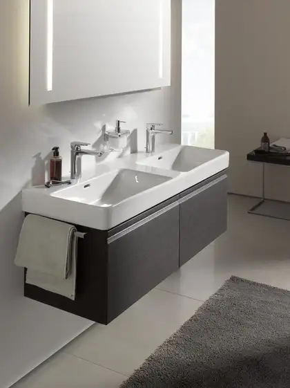 Раковина двойная Laufen Pro S 1300 х 460 мм (H8149680001041) фото 3 Aquada.com.ua Раковина двойная Laufen Pro S 1300 х 460 мм (H8149680001041) фото 3 Aquada.com.ua