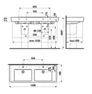 Двойная раковина 130 х 48 см Laufen Pro (H8149670001041) фото 3 Aquada.com.ua