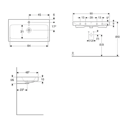 Раковина подвесная Geberit Icon 90 х 48,5 см (124090000) фото 2 Aquada.com.ua Раковина подвесная Geberit Icon 90 х 48,5 см (124090000) фото 2 Aquada.com.ua