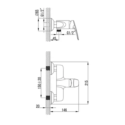 Смеситель для душа Primera Shape (цвет - хром) (10140015) фото 2 Aquada.com.ua