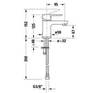 Смеситель для раковины Duravit A.1 (цвет - хром), без донного клапана (A11010002010) фото 2 Aquada.com.ua
