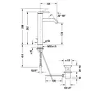 Смеситель для раковины высокий Duravit C.1 (цвет - хром), с донным клапаном, излив 136 мм (C11030001010) фото 3 Aquada.com.ua