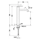 Смеситель для раковины высокий Duravit C.1 (цвет - хром), без донного клапана, излив 136 мм (C11030002010) фото 4 Aquada.com.ua