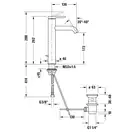 Смеситель для раковины высокий Duravit C.1 (цвет - хром), с донным клапаном, излив 166 мм (C11040001010) фото 2 Aquada.com.ua
