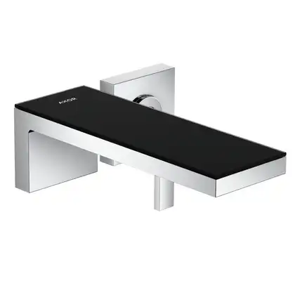 Смеситель для раковины настенный Axor MyEdition (цвет - хром/чёрное стекло) (47060600) фото 1 Aquada.com.ua