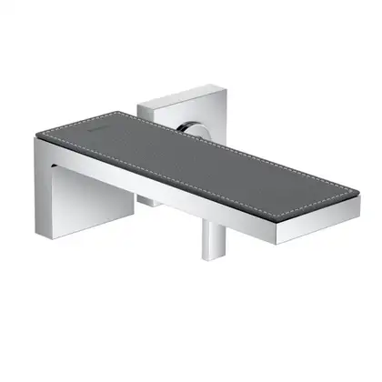 Смеситель для раковины настенный Axor MyEdition (цвет - хром/кожа серая) (47062000+47917000) фото 1 Aquada.com.ua Смеситель для раковины настенный Axor MyEdition (цвет - хром/кожа серая) (47062000+47917000) фото 1 Aquada.com.ua
