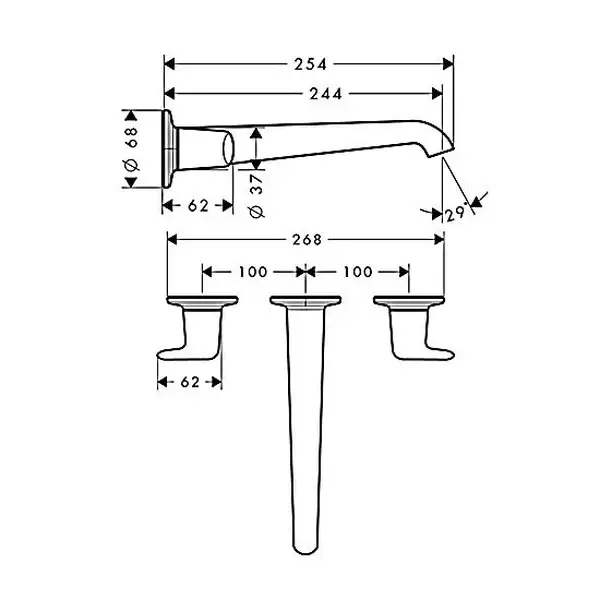 Смеситель для раковины Axor Bouroullec (цвет - хром) (19158000) фото 2 Aquada.com.ua