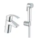 GROHE Одноважільний змішувач для раковини S-Sizeіз душовим гарнітуром Eurosmart (23124002) фото 3 Aquada.com.ua