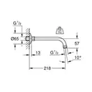 GROHE Душовий кронштейн 218 мм Relexa  (27406000) фото 5 Aquada.com.ua