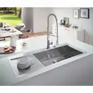 GROHE Мийка для кухні 1160 x 520 мм, 1 чаша, матова, в рівень зі стільницею (31582SD0) (31582SD0) фото 8 Aquada.com.ua