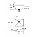 GROHE Мойка кварцевая Sink K700 Undermount (31654AT0) (31654AT0) фото 6 Aquada.com.ua