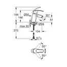 GROHE Смеситель для раковины, однорычажный Eurosmart 2015 (32467002) фото 11 Aquada.com.ua