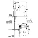 GROHE Смеситель для раковины, однорычажный, высокий BauClassic (32868000) фото 8 Aquada.com.ua