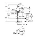 Смеситель однорычажный для раковины Grohe Eurosmart DN 15 S-Size (цвет - хром) с донным клапаном (33265002) фото 15 Aquada.com.ua