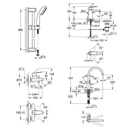 GROHE Набiр змiшувачiв Eurosmart Cosmopolitan 4 в 1, для ванни та кухні (126115MK) (126115MK) фото 8 Aquada.com.ua GROHE Набiр змiшувачiв Eurosmart Cosmopolitan 4 в 1, для ванни та кухні (126115MK) (126115MK) фото 8 Aquada.com.ua