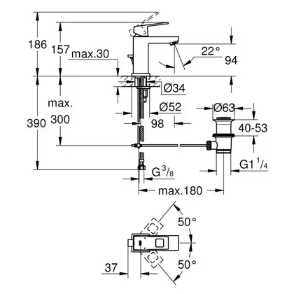 GROHE Смеситель для раковины, однорычажный Eurocube (23127000) фото 23 Aquada.com.ua GROHE Смеситель для раковины, однорычажный Eurocube (23127000) фото 23 Aquada.com.ua