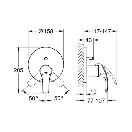 GROHE Смеситель для ванны однорычажный с переключателем на 2 положения Eurosmart (24043002) фото 6 Aquada.com.ua GROHE Смеситель для ванны однорычажный с переключателем на 2 положения Eurosmart (24043002) фото 6 Aquada.com.ua