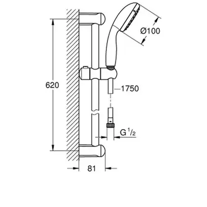 GROHE Душевой набор 600мм Tempesta (27598001) фото 4 Aquada.com.ua GROHE Душевой набор 600мм Tempesta (27598001) фото 4 Aquada.com.ua