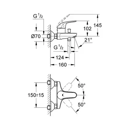 Смеситель однорычажный для ванны Grohe Euroeco DN 15 (цвет - хром) (32743000) фото 7 Aquada.com.ua Смеситель однорычажный для ванны Grohe Euroeco DN 15 (цвет - хром) (32743000) фото 7 Aquada.com.ua