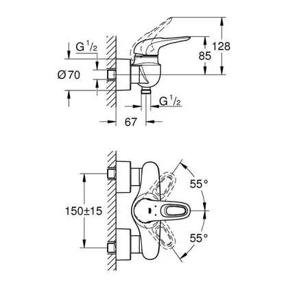 GROHE Смеитель для душа, однорычажный, цв белый Eurostyle (33590ls3) (33590LS3) фото 6 Aquada.com.ua GROHE Смеитель для душа, однорычажный, цв белый Eurostyle (33590ls3) (33590LS3) фото 6 Aquada.com.ua