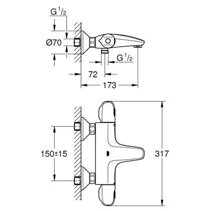 Термостат для ванны Grohe Grohtherm 1000 (цвет - хром) (34155003) фото 13 Aquada.com.ua Термостат для ванны Grohe Grohtherm 1000 (цвет - хром) (34155003) фото 13 Aquada.com.ua