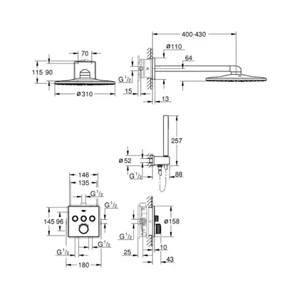 Душевая система Grohe Grohtherm Cube 34804000 фото 2 Aquada.com.ua
