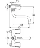 Змішувач для ванни з довгим виливом Grohe Costa trend (26013000)