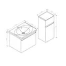 Тумба с раковиной Devit Fly 640 x 500 x 510 мм белый глянец (0020120W) фото 4 Aquada.com.ua
