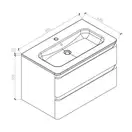 Тумба с раковиной Devit Fly 800 x 480 x 520 мм, белый глянец (0021120W) фото 4 Aquada.com.ua