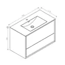 Тумба с раковиной Devit Fly 906 x 470 x 580 мм, белый глянцевый (0023120W) фото 3 Aquada.com.ua