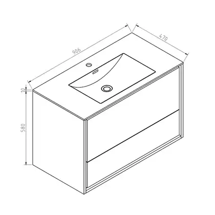 Тумба с раковиной Devit Fly 906 x 470 x 580 мм, белый глянцевый (0023120W) фото 3 Aquada.com.ua Тумба с раковиной Devit Fly 906 x 470 x 580 мм, белый глянцевый (0023120W) фото 3 Aquada.com.ua