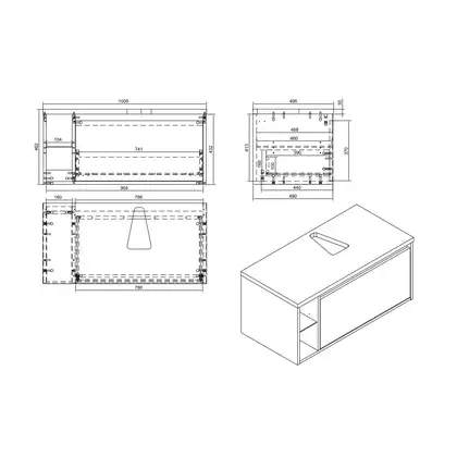 Тумба с раковиной 100 см Devit Up, тёмный дуб/чёрный матовый (0122120N) фото 2 Aquada.com.ua Тумба с раковиной 100 см Devit Up, тёмный дуб/чёрный матовый (0122120N) фото 2 Aquada.com.ua