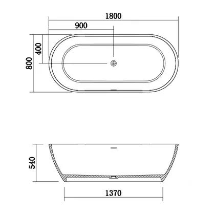 Ванна из искусственного камня Devit Laguna 180 x 80 x 54 см (18080110W) фото 3 Aquada.com.ua