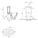 Унитаз напольный с бачком Catalano New Zero с сиденьем Soft Close plus (ободковый) (1MPZN00+1CMSZ00+5SCSTP000) фото 3 Aquada.com.ua