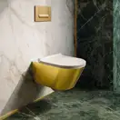 Унитаз подвесной NewFlush (безободковый) Catalano Gold & Silver с сиденьем Soft Close (1VS55NRBO+5SCSTP000) фото 3 Aquada.com.ua