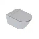 Унитаз подвесной NewFlush (безободковый) Catalano New Zero с сиденьем Soft Close plus satin cement/серый матовый (1VS55NRCS+5SCSTPCS) фото 1 Aquada.com.ua