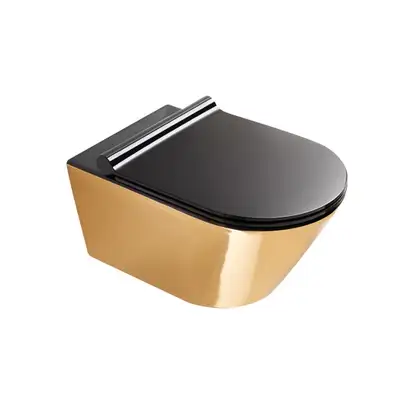 Унитаз подвесной NewFlush (безободковый) Catalano Gold & Silver с сиденьем Soft Close (1VS55NRNO+5SCSTPNNE) фото 1 Aquada.com.ua Унитаз подвесной NewFlush (безободковый) Catalano Gold & Silver с сиденьем Soft Close (1VS55NRNO+5SCSTPNNE) фото 1 Aquada.com.ua