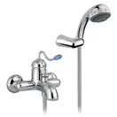 Смеситель для ванны Nicolazzi Antelao ручка BLU, с ручным душем (3401CR20) фото 1 Aquada.com.ua