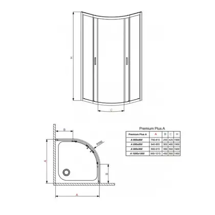 Душевая кабина Radaway Premium Plus A 90×90 (профиль - хром; стекло - прозрачное) (30403-01-01N) фото 3 Aquada.com.ua Душевая кабина Radaway Premium Plus A 90×90 (профиль - хром; стекло - прозрачное) (30403-01-01N) фото 3 Aquada.com.ua