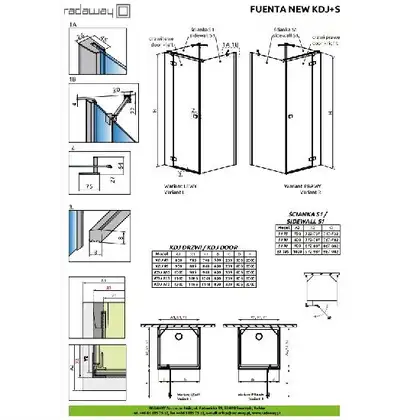 Душевая кабина Radaway Fuenta New KDJ+S door 90 L (профиль - хром; стекло - прозрачное) (384020-01-01L) фото 2 Aquada.com.ua