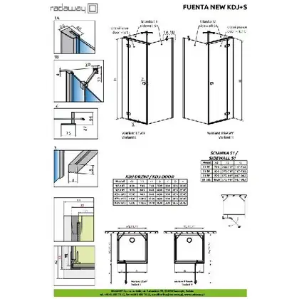 Душевая кабина Radaway Fuenta New KDJ+S door 80 L (профиль - хром; стекло - прозрачное) (384021-01-01L) фото 2 Aquada.com.ua Душевая кабина Radaway Fuenta New KDJ+S door 80 L (профиль - хром; стекло - прозрачное) (384021-01-01L) фото 2 Aquada.com.ua