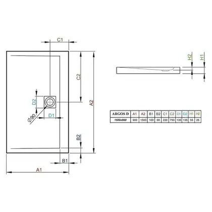 Душевой поддон Radaway Delos 1500x900 мм (4AD915-01) фото 2 Aquada.com.ua Душевой поддон Radaway Delos 1500x900 мм (4AD915-01) фото 2 Aquada.com.ua