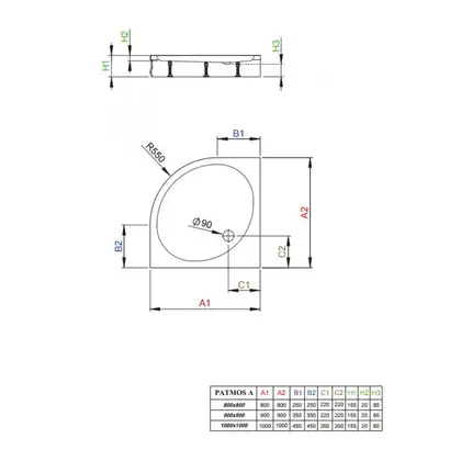 Душевой поддон Radaway Patmos A 900 х 900 мм, h=20 мм (4S99155-03) фото 2 Aquada.com.ua Душевой поддон Radaway Patmos A 900 х 900 мм, h=20 мм (4S99155-03) фото 2 Aquada.com.ua
