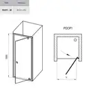 Душевая дверь Ravak Pivot PDOP1 900 х h1900 мм (профиль - чёрный, стекло - прозрачное) (03G70300Z1) фото 3 Aquada.com.ua