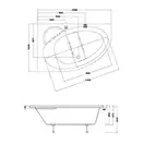 Ванна акриловая Ravak Asymmetric II 150 х 100 см (исполнение слева) (CB31000000) фото 4 Aquada.com.ua