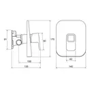 Душевой смеситель скрытого монтажа, для R-box Ravak 10° TD 066.00 хром (X070071) фото 2 Aquada.com.ua